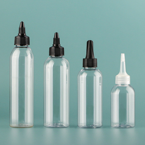 Bán hàng nóng 50 ml 250ml 8oz 100 ml rõ ràng Applicator chai nhựa trong suốt Pet bóp chai Twist cap mực tóc dầu chai - Product Image 5