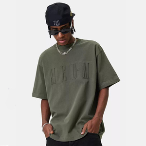 Camiseta de Hombre Personalizada de Alta Calidad, Nuevo Modelo, 100% Algodón, Tejido de Punto, Manga Corta, Cuello Redondo, Letra en Relieve, Transpirable, Corte Holgado - Product Image 1