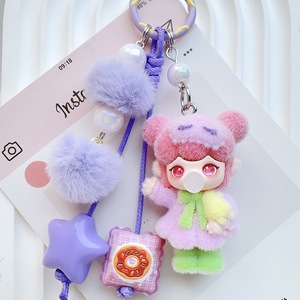 Llavero de peluche miniatura de la linda muñeca de dibujos animados Nanci, colgante para mochila de estudiante, adorno para teléfono, colgante DIY para bolso, venta al por mayor - Product Image 1