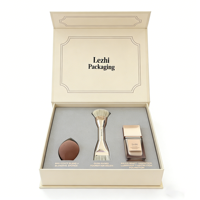 Kit d'outils de maquillage avec logo personnalisé, boîte d'emballage en papier pour 9 pinceaux de maquillage, boîte rigide avec couvercle magnétique, ensemble d'outils vides avec logo personnalisé