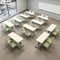 Table de conférence pliable JIUSHUN moderne en bois pour salle de réunion, bureau, bibliothèque, école