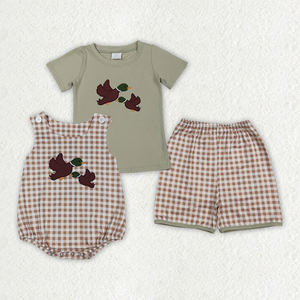 New Arrive Baby Girls Kids Embroidery Pattern Design Pink Stripes Ruffle Shorts Summer Set - Product Image 2