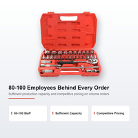 Jeu de douilles et clés à cliquet en chrome vanadium, métrique, profond, professionnel, pour mécanicien, garage, réparation automobile, boîte à outils, vente en gros
