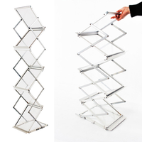 Présentoir de magazines A4 pliable au sol en métal acrylique Porte-brochures de magazines en métal