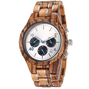 Superbes montres pour hommes en bambou, vente directe d'usine, nouveau modèle unique, prix abordable, bracelet en acier inoxydable, aiguilles en verre - Product Image 1