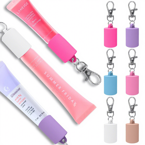 Tapa de Silicona Ecológica para Brillo Labial, Soporte para Bálsamo Labial con Llavero, Accesorio de Maquillaje Portátil Antipérdida para Bálsamo Labial - Product Image 2