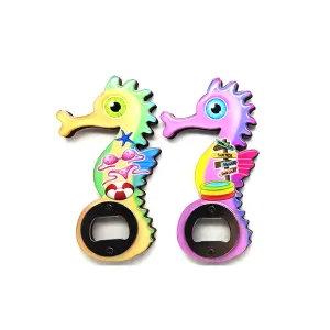 Custom Seahorse Vorm 3D Effect Hout Magnetische Flesopener