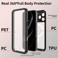 Coque de téléphone étanche antichoc en PC rigide avec protection intégrale 360° et chargement magnétique sans fil pour iPhone 17 Pro Max (vente en gros)
