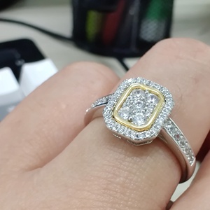 Anillo de racimo de cojín Sparure Vintage para mujer, joyería de oro de <span class=keywords><strong>9CT</strong></span>, plata 925 - Product Image 4