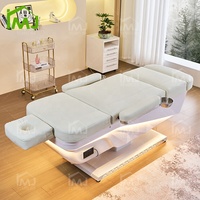 Table de massage thaïlandaise de luxe pour salon de beauté, lit de soin pour cils, chaise de pédicure et lit de spa capillaire