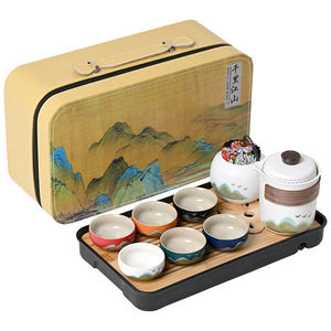 Service à thé de voyage créatif en céramique pour la maison, nouveau, avec théière et tasses, petit ensemble complet pour la préparation du thé Kung Fu - Product Image 6