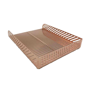 Caja de Almacenamiento de Papel A4 de Oro Rosa Personalizada, Organizador de Escritorio para Documentos, Bandeja de Archivo Chapado en Metal y Oficina - Product Image 3