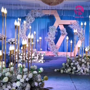 Gold Wedding <strong>Candlesticks</strong> Light 10 Arms <strong>LED</strong> Candelabra Light Wedding Decoration Party Events Aisle Corridor Stage <strong>Candlesticks</strong> - Product Image 4