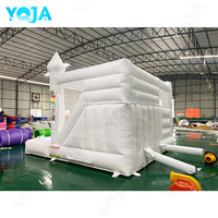 Château gonflable de qualité supérieure, de qualité commerciale, blanc, avec décorations de ballons flottants, piscine à balles pour fête, château gonflable