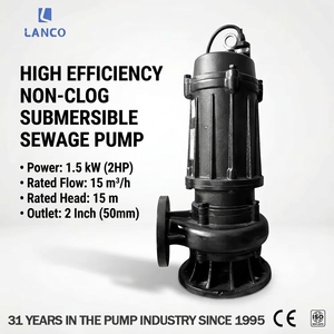 <span class=keywords><strong>Pompe</strong></span> submersible pour eaux usées de 2 pouces 2HP, débit de 15m³/<span class=keywords><strong>h</strong></span>, hauteur de refoulement de 15m, <span class=keywords><strong>pompe</strong></span> de drainage en fonte anti-colmatage pour fosse septique et <span class=keywords><strong>piscine</strong></span> - Product Image 2