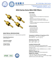Filtre EMI de type 2016 6,8 pF NPO 200 V pour circuits électroniques de précision.