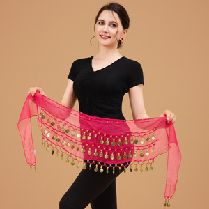 Пояс-шарф для танца живота с пайетками, 72 монетки, для выступлений, 12 цветов, женский костюм для танца живота - Product Image 3