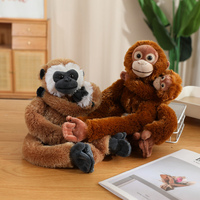 Nouvel arrivage de peluche longs bras singe noir paresseux brun chimpanzés Animal en peluche décoration de la maison douce mère et bébé lémurien poupée