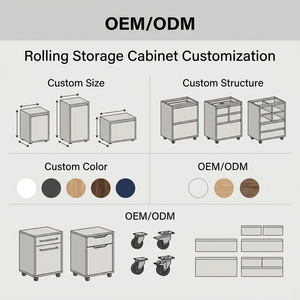 Gabinete <span class=keywords><strong>de</strong></span> Almacenamiento Móvil con Ruedas y Cajones Personalizables para la Organización del Hogar y la <span class=keywords><strong>Oficina</strong></span> - Product Image 4