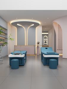 Bac à shampoing personnalisé pour salon de coiffure, en céramique, portable, avec fauteuil de lavage, lit de spa pour la tête et machine à vapeur pour moxibustion - Product Image 2