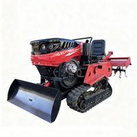 Tractor Agrícola de Orugas de 35HP con Soporte para Implementos Personalizados: Cuchilla Topadora, Arado Doble y Surcador para Trabajo Agrícola
