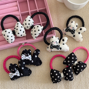 Lindo lazo para el cabello con diseño de gato y lunares, banda para el cabello con muñeca 3D, accesorio para el cabello. - Product Image 1
