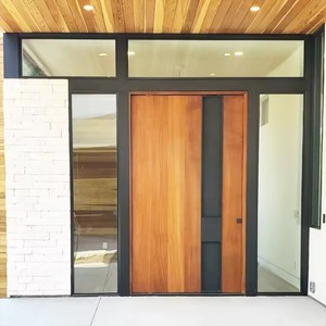 Alland Amerikaanse Veiligheid Luxe Villa Entree Guard Nieuwste Houten Enkele Hoofddeur Ontwerp Moderne Deuren Voor Huizen Exterieur - Product Image 3