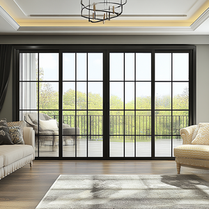 Cadre de conception moderne Portes de villa en verre d'aluminium Portes coulissantes en verre d'intérieur pour les maisons de délicatesse - Product Image 4