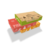 Boîte d'emballage en carton ondulé personnalisée pour présentoir de comptoir, idéale pour jus, bouteilles, bocaux, aliments, biscuits, beignets, gâteaux, sushis, bijoux, et expédition.