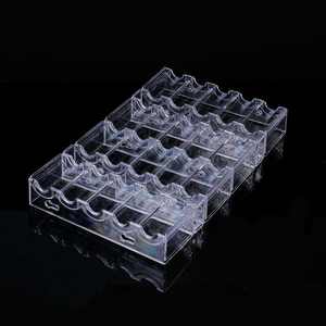 Inean Play plateau de jetons de <span class=keywords><strong>Poker</strong></span> en acrylique transparent Casino 100 pièces support avec couvercle anti-poussière jeu Baccarat compartiment étagère en Polycarbonate - Product Image 4