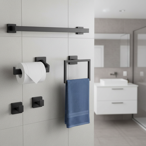 Matte Black Iron <b>Bathroom</b> Hardware Set, Utility Design for Home and Hotel <b>Bathrooms</b> From Vietnam - Product Image 1