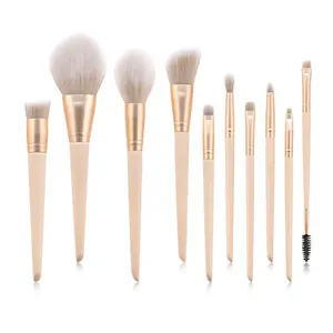 Pennelli per etichette Private gialle Set di pennelli per trucco 10 pezzi Pro pennelli per trucco sintetici - Product Image 1