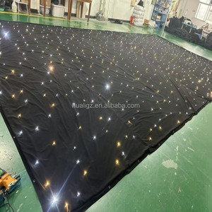 Hot bán 20ft * 16ft ấm trắng & màu xanh <span class=keywords><strong>Led</strong></span> Sao vải rèm đám cưới vải Backdrop DMX512 điều khiển cho trần ánh sáng sân khấu - Product Image 2