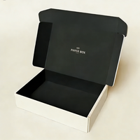 Boîte cadeau rigide de luxe personnalisée avec intérieur noir, emballage en papier recyclable pour cosmétiques, bijoux, bougies, cadeaux haut de gamme