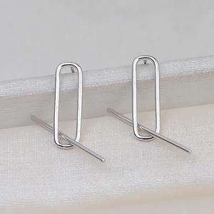 Accessoires pour boucles d'oreilles DIY en argent S925 coréen, tendance 2061, boucles d'oreilles à clous semi-finies, double perle, 5-8 perles, support vide, mode - Product Image 2