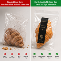 Bolsas de Plástico OPP con Cierre Hermético para Croissants, Impresas con Grabado Personalizado, de Grado Alimenticio, para Panadería, Venta al Por Mayor