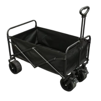 Chariot de courses pliable portable à quatre roues en acier inoxydable étanche pour le camping et les outils de stand
