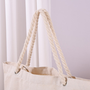 Borsa da Spiaggia Personalizzata in Lino e Tela con Manici in Corda, Ecologica, per Regali e Shopping - Product Image 5