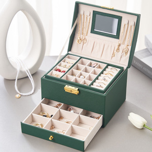 Organisateur de bijoux vintage anti-poussière multicouche avec serrure - Product Image 3