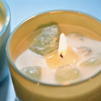 Cadeau d'aromathérapie, maison de luxe, bougie parfumée en cire de soja 100% naturelle avec cristal de quartz, parfum relaxant