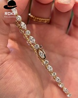 Bracelet tennis personnalisé en diamant de laboratoire taille marquise PT950, couleur personnalisée, bijoux sur mesure pour usage quotidien