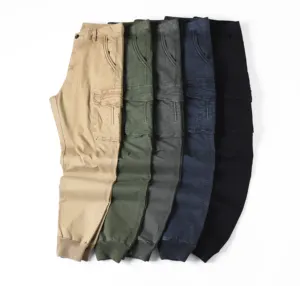 Hot Sale New Streetwear Custom Six Pockets Cotton Spandex men's Harem track Pants Casual Skinny Jogger Cargo Pants