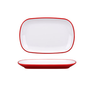 Platos ovalados de imitación de porcelana para platos fríos, plato de servir de dos colores para ingredientes de hot pot, para uso en restaurantes y fiestas. - Product Image 4