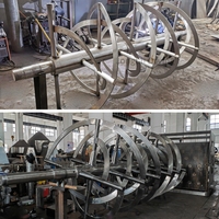 Miscelatore a Nastro in Acciaio al Carbonio con Rivestimento in Acciaio Inox, Agitatore a Doppia Elica di Grande Volume per Polveri e Granuli, Mixer per Fertilizzanti Organici