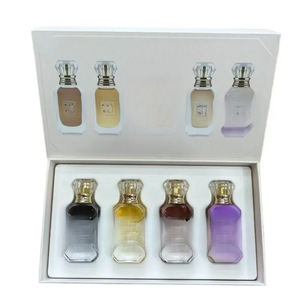 Perfume árabe al por mayor de Dubái, caja de regalo con 4 botellas de 10 ml, moderno set de mini perfumes líquidos Eau de Parfum, aroma floral y frutal de larga duración. - Product Image 3