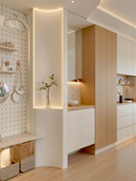 Meuble TV Japandi personnalisé, style japonais moderne, console multimédia pour salon avec rangement