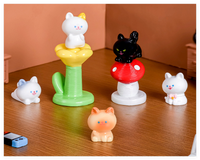 Figurine de chat champignon 3D en résine décorative pour jardin féerique, petite mini tour d'escalade, figurine de dessin animé pour enfants, jouets scientifiques animaux DIY