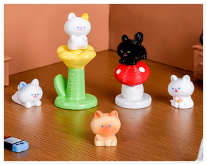 Figurine de chat champignon 3D en résine décorative pour <span class=keywords><strong>jardin</strong></span> féerique, petite mini tour d'escalade, figurine de dessin animé pour enfants, jouets scientifiques animaux DIY - Product Image 3