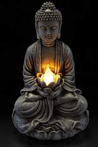 Statuettes de <span class=keywords><strong>bouddha</strong></span> Zen à énergie solaire, <span class=keywords><strong>statue</strong></span> religieuse, bon marché, décoration d'intérieur et d'extérieur, avec lumière LED, vente en gros, livraison gratuite - Product Image 2