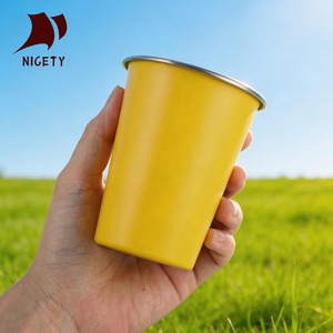 Tasse à bière en acier inoxydable incassable de 350 ml à paroi simple pour restaurant, café, thé et boissons - Product Image 2